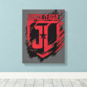 Justice League | Penseelverf JL-schild Canvas Afdruk (Insitu (Houten vloer))