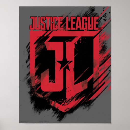 Justice League | Penseelverf JL-schild Poster (Voorkant)