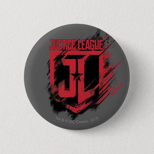 Justice League | Penseelverf JL-schild Ronde Button 5,7 Cm (Voorkant)