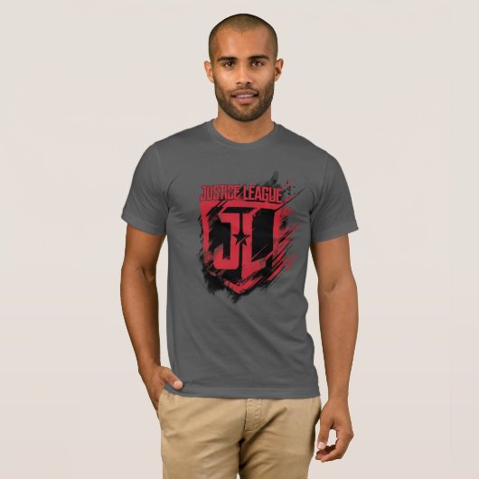 Justice League | Penseelverf JL-schild T-shirt (Voorkant volledig)