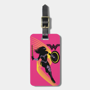 Justice League   Pictogram Wonder Woman Silhouette Bagagelabel