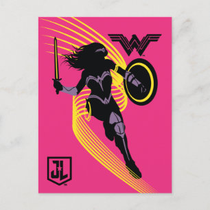 Justice League   Pictogram Wonder Woman Silhouette Briefkaart