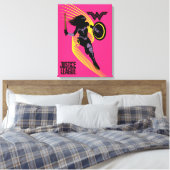 Justice League | Pictogram Wonder Woman Silhouette Canvas Afdruk (Insitu (Slaapkamer))