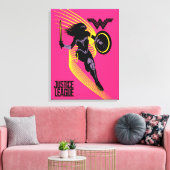 Justice League | Pictogram Wonder Woman Silhouette Canvas Afdruk (Insitu (Woonkamer))
