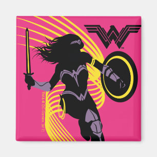 Justice League Pictogram Wonder Woman Silhouette Magneet
