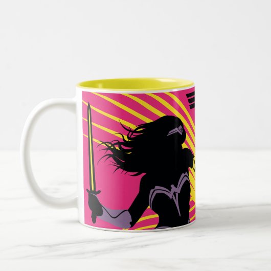 Justice League | Pictogram Wonder Woman Silhouette Tweekleurige Koffiemok (Links)