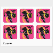Justice League | Pictogram Wonder Woman Silhouette Vierkante Sticker (Vel)
