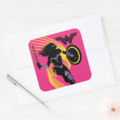 Justice League | Pictogram Wonder Woman Silhouette Vierkante Sticker (Envelop)
