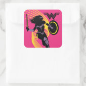 Justice League | Pictogram Wonder Woman Silhouette Vierkante Sticker (Tas)