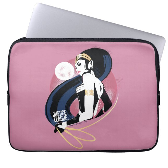 Justice League | Pop Wonder-vrouwenprofiel Laptop Sleeve (Voorkant)