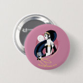 Justice League | Pop Wonder-vrouwenprofiel Ronde Button 5,7 Cm (Voorkant /achterkant)