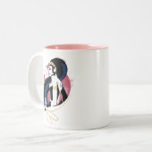 Justice League | Pop Wonder-vrouwenprofiel Tweekleurige Koffiemok (Voorkant links)