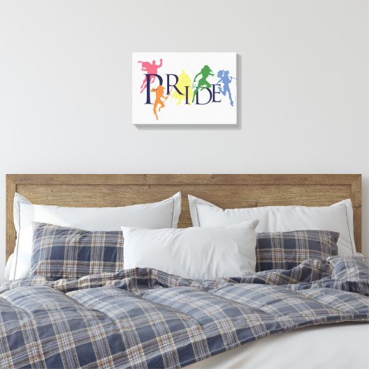 Justice League Pride Character Silhouettes Canvas Afdruk (Insitu (Slaapkamer))
