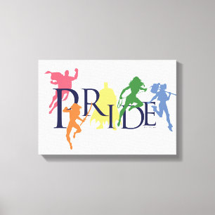 Justice League Pride Character Silhouettes Canvas Afdruk