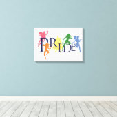 Justice League Pride Character Silhouettes Canvas Afdruk (Insitu (Houten vloer))