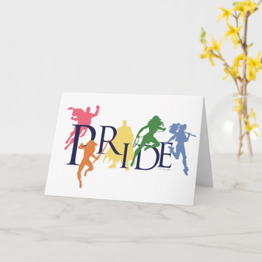 Justice League Pride Character Silhouettes Kaart (Gele Bloem)