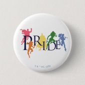 Justice League Pride Character Silhouettes Ronde Button 5,7 Cm (Voorkant)
