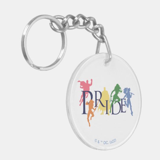 Justice League Pride Character Silhouettes Sleutelhanger (Voorkant Links)