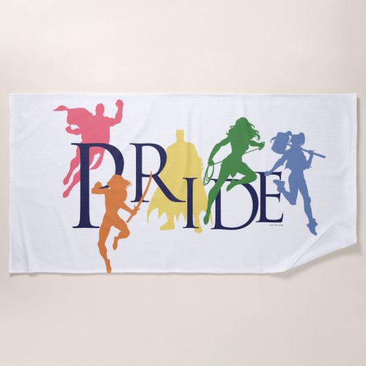 Justice League Pride Character Silhouettes Strandlaken (Voorkant)