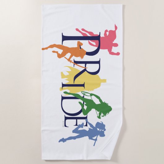 Justice League Pride Character Silhouettes Strandlaken (Voorkant)