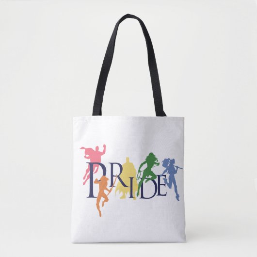 Justice League Pride Character Silhouettes Tote Bag (Voorkant)