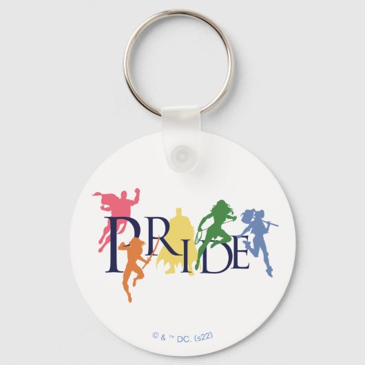Justice League Pride Karakter Silhouetten Sleutelhanger (Voorkant)