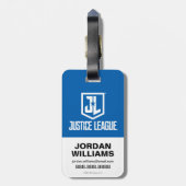Justice League | Retrogroep en Logo Pop Bagagelabel (Achterkant verticaal)