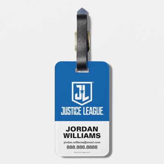 Justice League | Retrogroep en Logo Pop Bagagelabel (Achterkant verticaal)