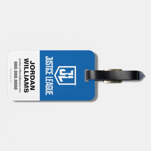 Justice League | Retrogroep en Logo Pop Bagagelabel (Achterkant horizontaal)