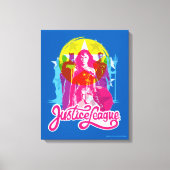 Justice League | Retrogroep en Logo Pop Canvas Afdruk (Voorkant)