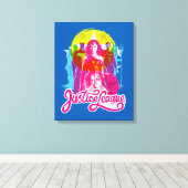 Justice League | Retrogroep en Logo Pop Canvas Afdruk (Insitu (Houten vloer))