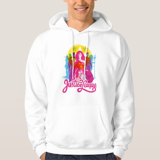 Justice League | Retrogroep en Logo Pop Hoodie (Voorkant)