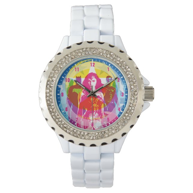 Justice League | Retrogroep en Logo Pop Horloge (Voorkant)