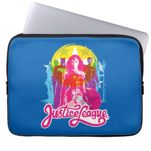 Justice League   Retrogroep en Logo Pop Laptop Sleeve