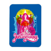 Justice League | Retrogroep en Logo Pop Magneet (Verticaal)