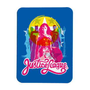 Justice League Retrogroep en Logo Pop Magneet