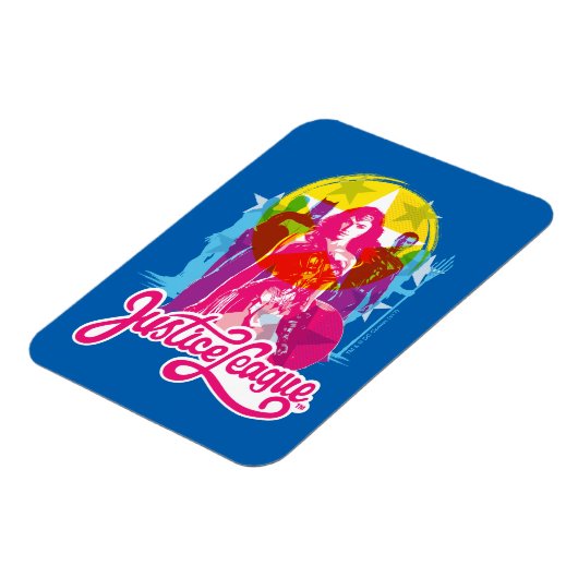 Justice League | Retrogroep en Logo Pop Magneet (Linkerzijde)