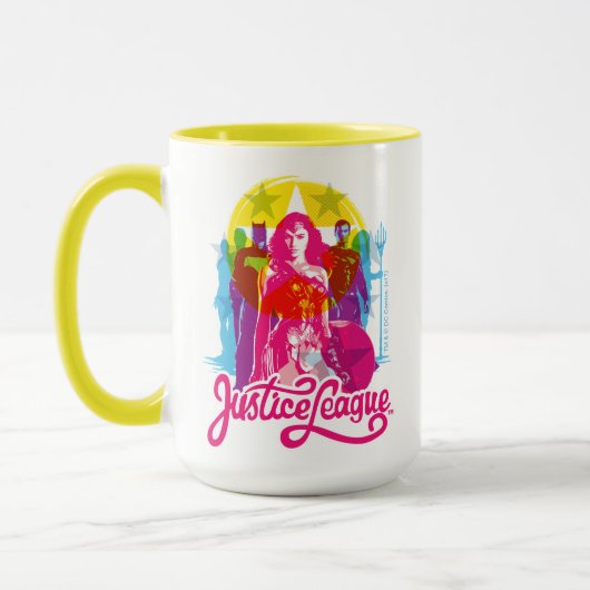 Justice League | Retrogroep en Logo Pop Mok (Links)