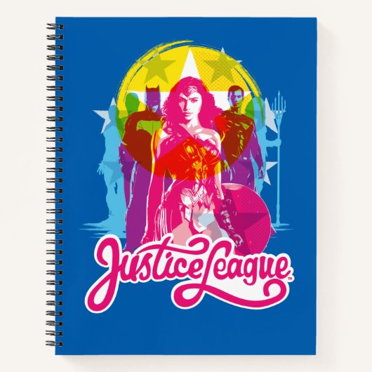 Justice League | Retrogroep en Logo Pop Notitieboek (Voorkant)
