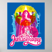 Justice League | Retrogroep en Logo Pop Poster (Voorkant)