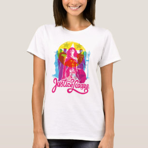 Justice League Retrogroep en Logo Pop T-shirt