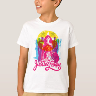 Justice League   Retrogroep en Logo Pop T-shirt