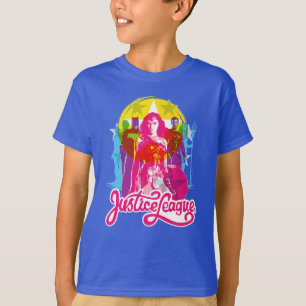 Justice League Retrogroep en Logo Pop T-shirt