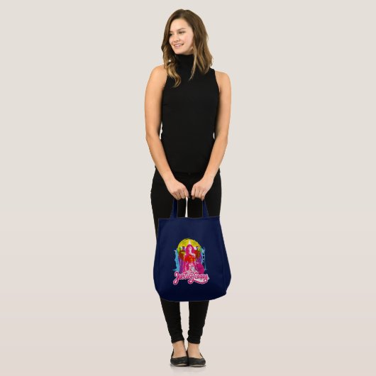 Justice League | Retrogroep en Logo Pop Tote Bag (Voorkant (model))
