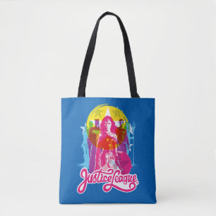 Justice League Retrogroep en Logo Pop Tote Bag
