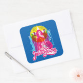 Justice League | Retrogroep en Logo Pop Vierkante Sticker (Envelop)