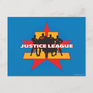 Justice League Silhouettes en Star Background Briefkaart