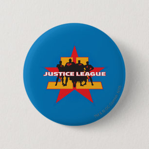 Justice League Silhouettes en Star Background Ronde Button 5,7 Cm