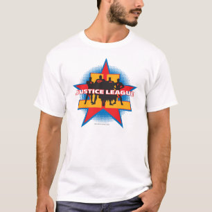 Justice League Silhouettes en Star Background T-shirt