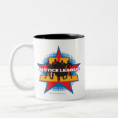 Justice League Silhouettes en Star Background Tweekleurige Koffiemok (Links)